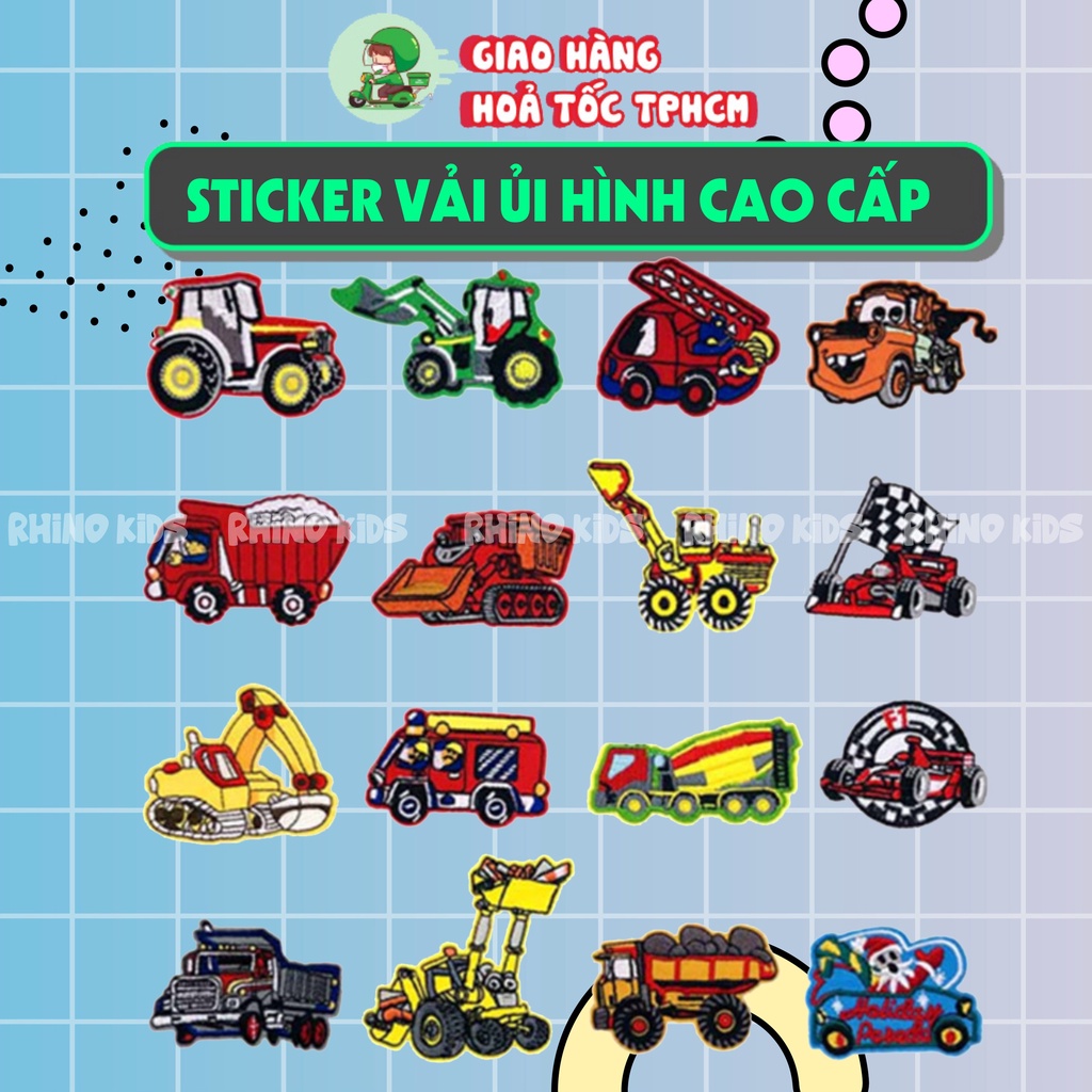 Sticker vải hoặc ủi quần áo ,Patch,Logo ủi nhiệt, hình ép nhiệt chủ đề XE - CAR sáng tạo thiết kế quần áo