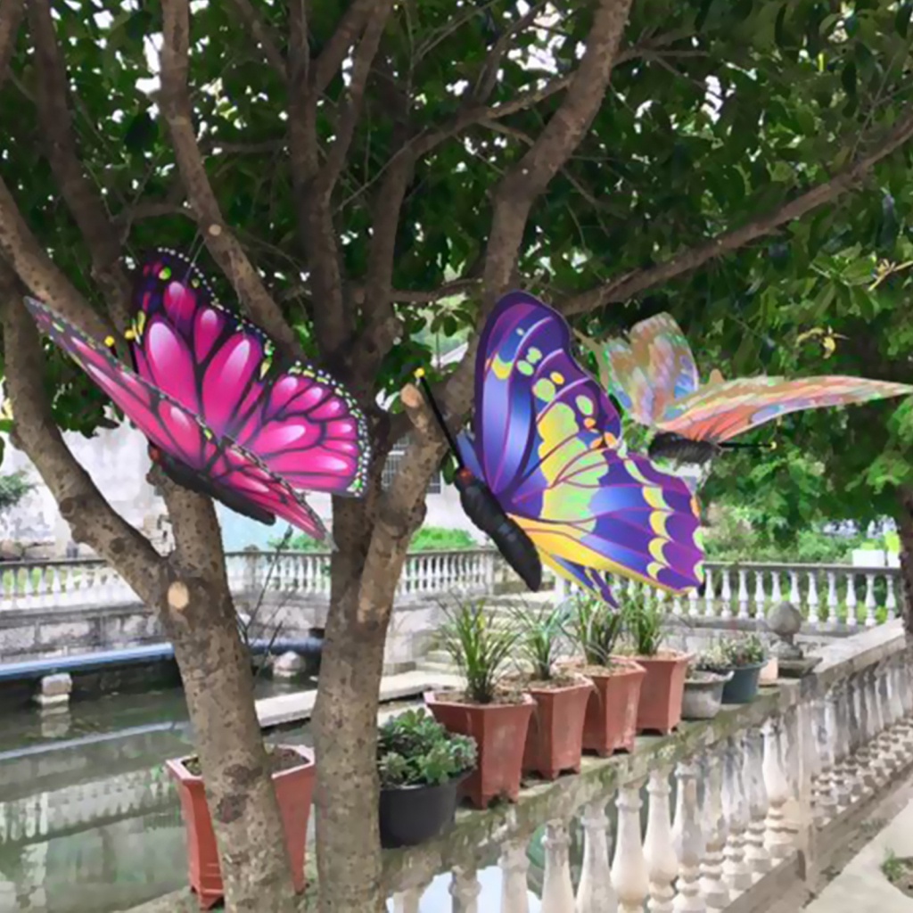Fun ~ Mặt Dây Chuyền Hình Bướm Khổng Lồ 3D Bằng PVC 60cm Trang Trí Vườn Trong Nhà Và Ngoài Trời