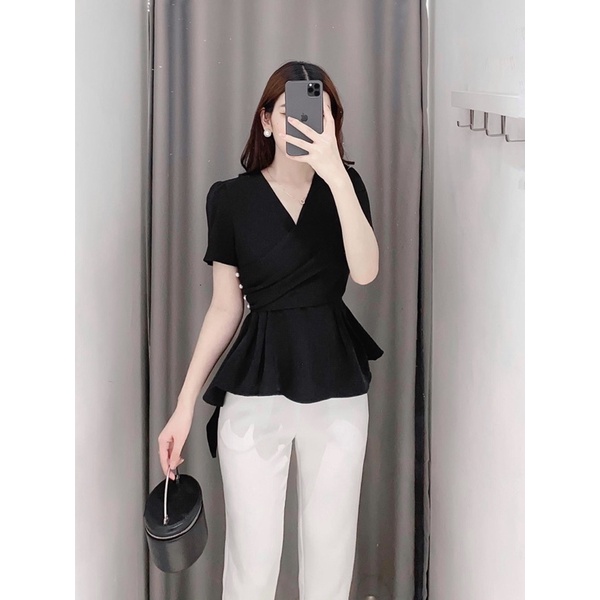 áo kiểu peplum hàn quốc mặc chơi đi làm tôn dáng dễ mặc, chất chéo hàn mềm mịn tôn dáng A15 | WebRaoVat - webraovat.net.vn