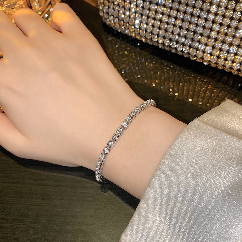 Vòng tay đính đá zircon đơn giản sang trọng thời trang cho nữ