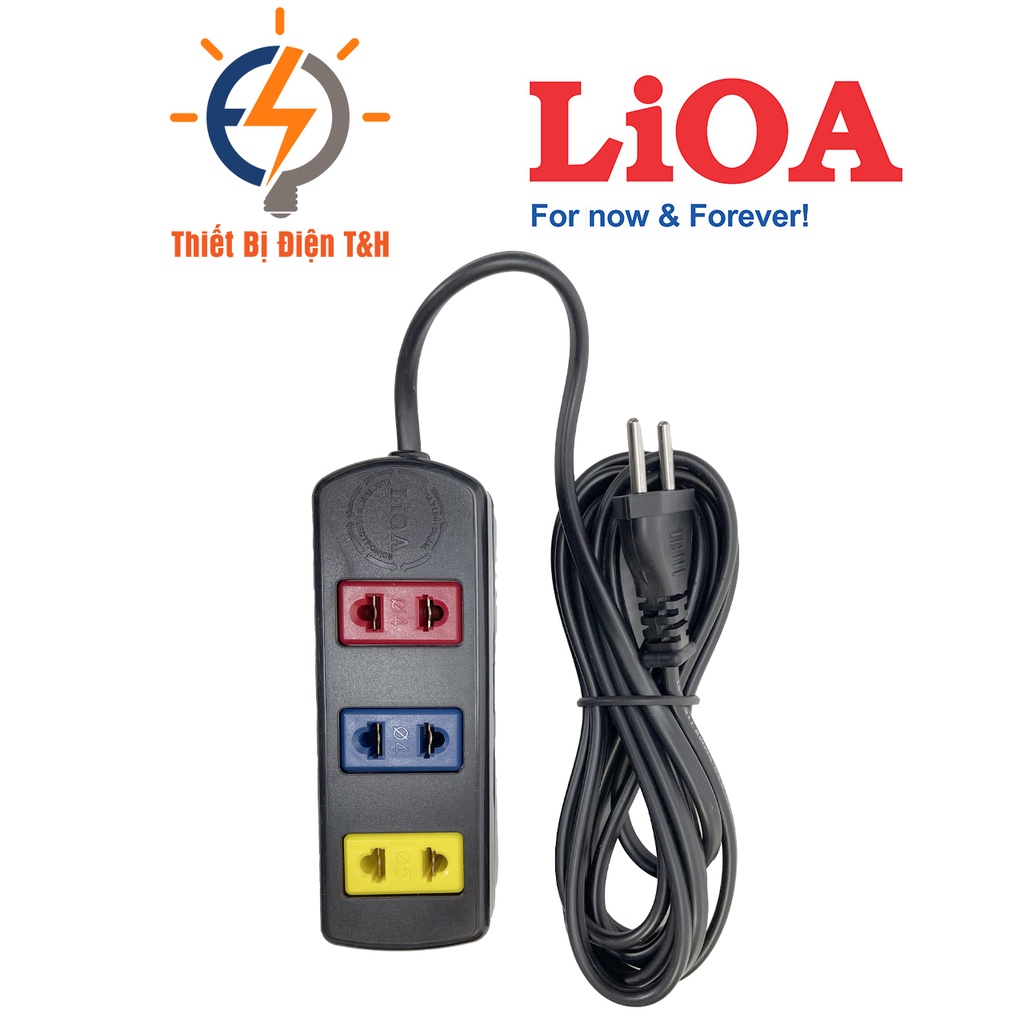 Ổ cắm điện LIOA, 3 ổ cắm, 1 công tắc, chịu tải 1000w, dây dài 3M, 5M, 3TC3-2 - 3TC5-2 - Thiết Bị Điện T&amp;H