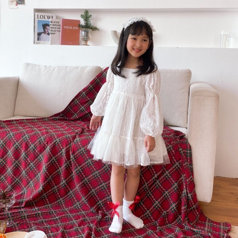 Váy bé gái, đầm bé gái dáng công chúa 2 lớp kèm bờm từ 1-7t