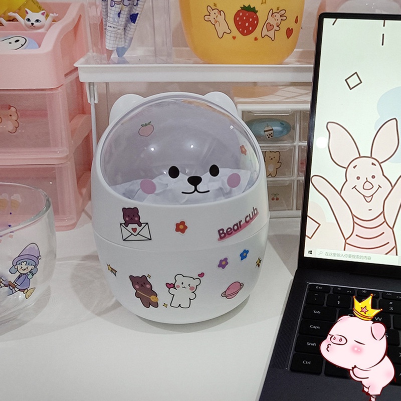 Thùng Rác Mini Để Bàn Họa Tiết Hoạt Hình Dễ Thương Tiện Dụng Cho Gia Đình/ Văn Phòng