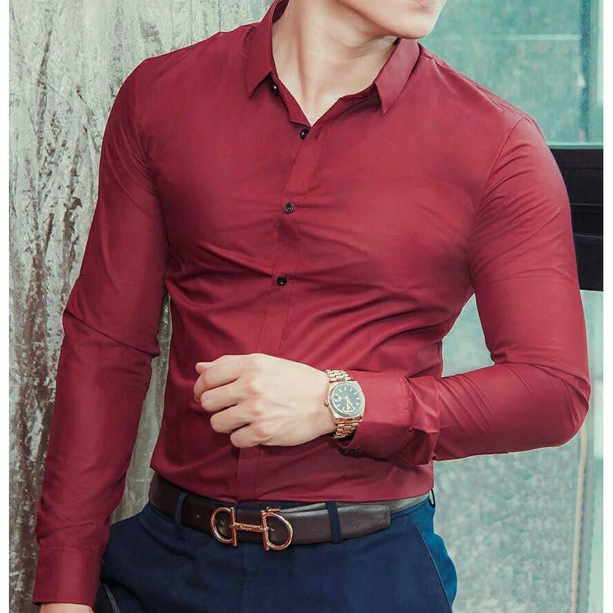 Sơ mi màu tự chọn cao cấp vải nhập KOREA, đứng cổ vải mềm | BigBuy360 - bigbuy360.vn