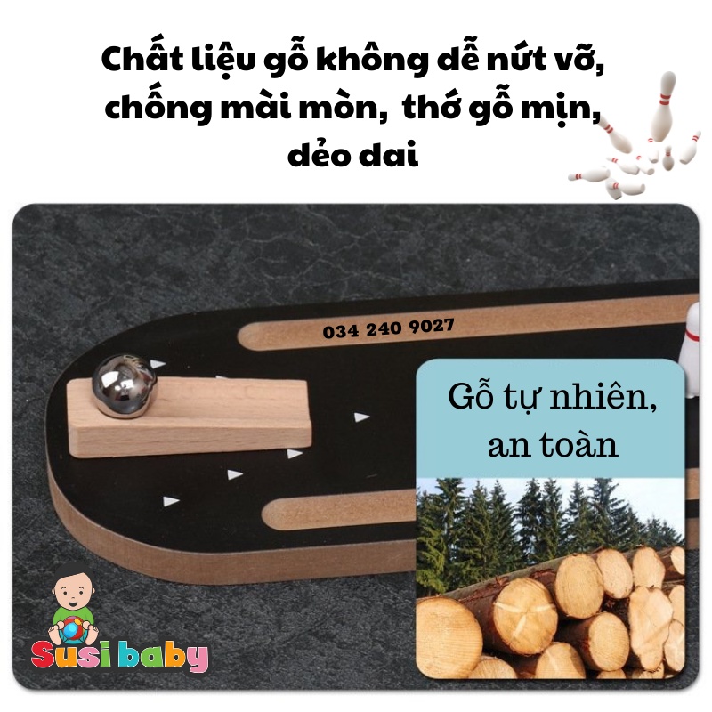 [AN TOÀN CHO BÉ] Bộ đồ chơi bắn bowling mini cho bé