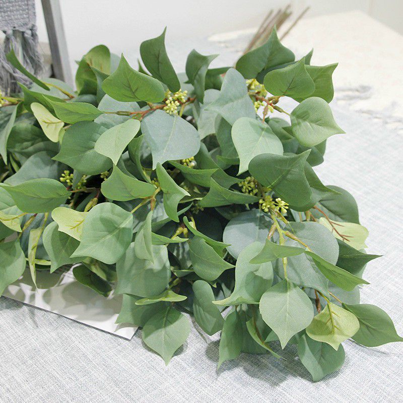 Cành Lá Bồ Đề giả -trang trí nhà cửa/ làm cây giả cành 3 nhánh nhiều lá có quả. trang trí nhà cửa