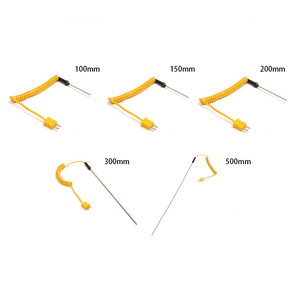 Dây cáp cảm biến nhiệt độ 100/150/200/300/500mm loại K kèm đầu dò -50C 1200C bền bỉ chất lượng cao