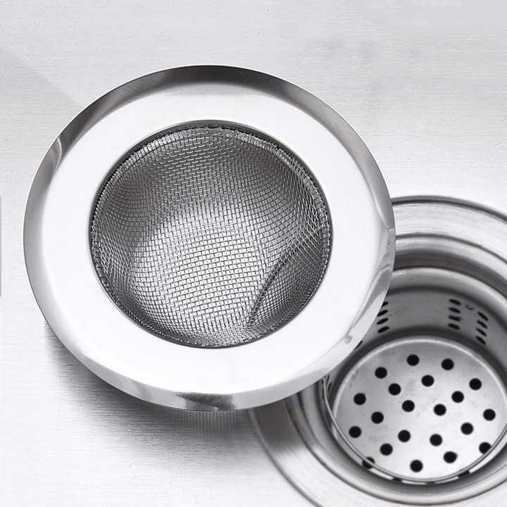 Dụng cụ lọc rác bằng inox tránh tắc nghẽn bồn rửa chén bát, cống thoát nước (LRI03)