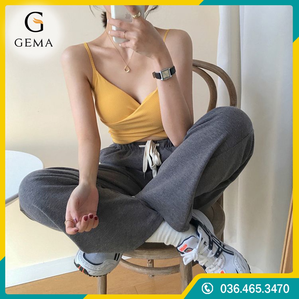 Bra thun tăm chéo siêu xinh, Áo ngực thun tăm chéo dây mảnh mẫu mới