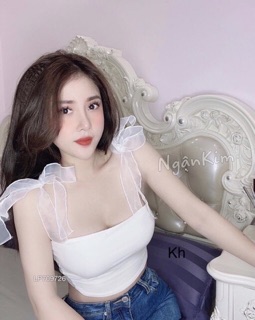 Áo ống dây voan