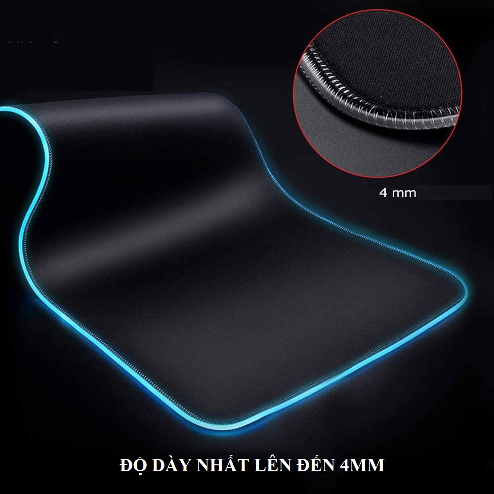 Lót chuột LED RGB, PAD chuột cỡ lớn siêu dày, bền chống nước, chống trượt size 90x30, 80x30