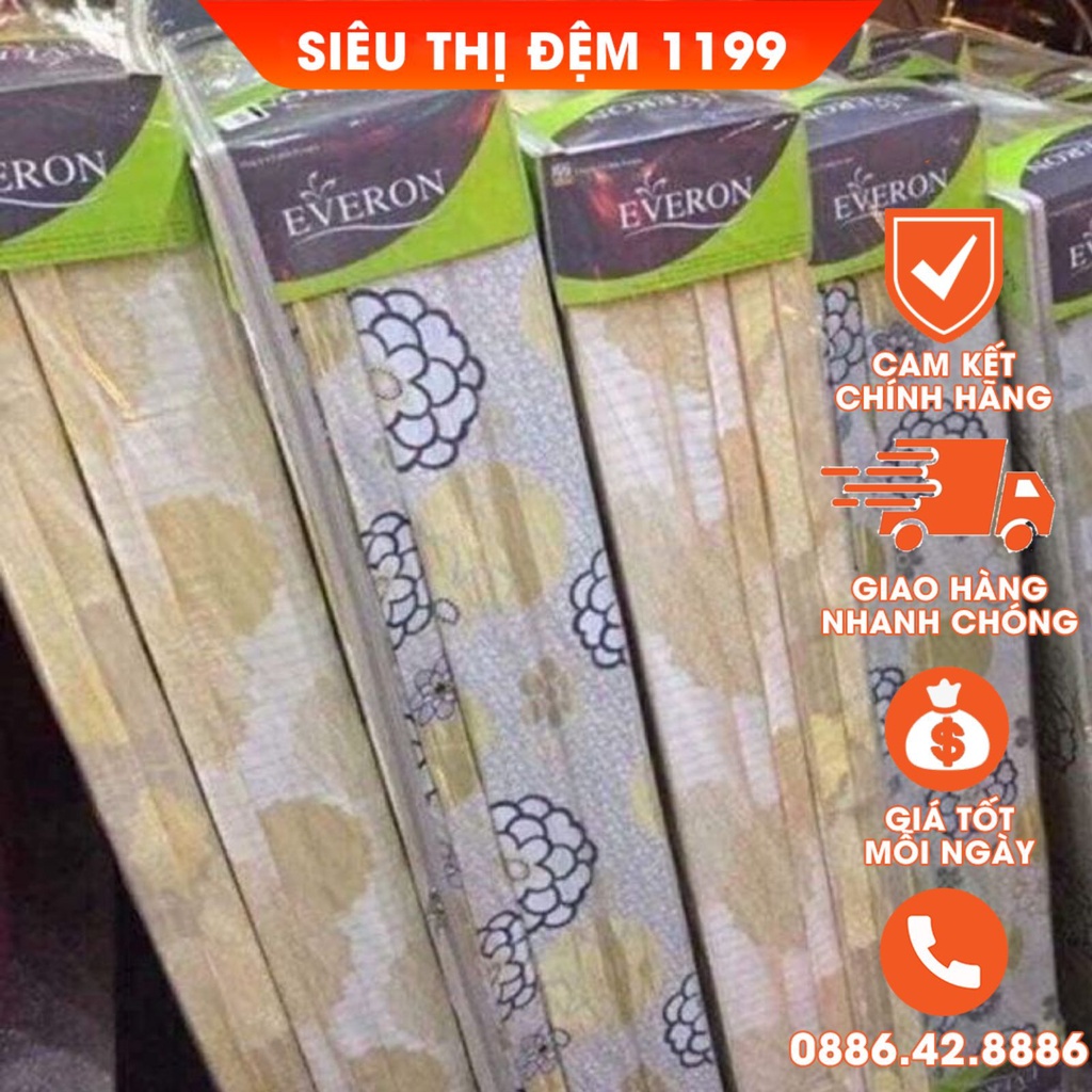 Đệm Bông Ép Everon Chính Hãng Vỏ Gấm Kháng Khuẩn Cao Cấp, Đệm Everon Gấp 3 Mảnh Giao Màu Ngẫu Nhiên Đệm Chính Hãng 1199