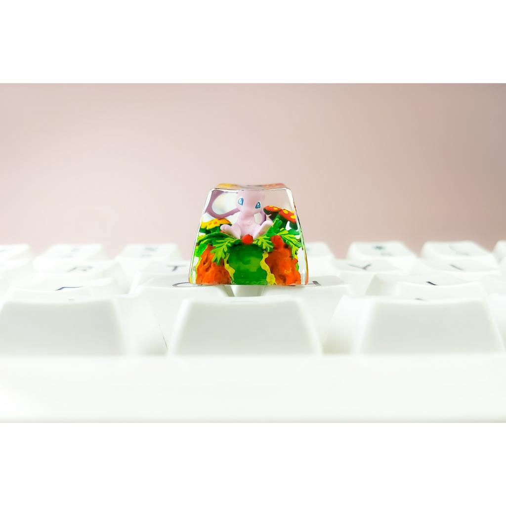 Nút bàn phím Pokemon, nút bàn phím Mew , Bàn phím nhân vật hoạt hình - Mew keycap, POKÉMON Artisan Keycap
