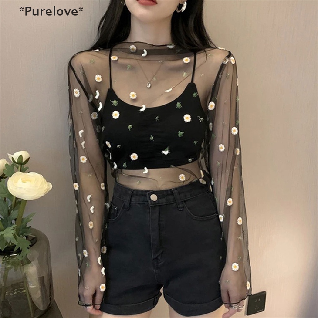 Áo Lưới Xuyên Thấu Tay Dài Cổ Lọ Thời Trang Dành Cho Nữ