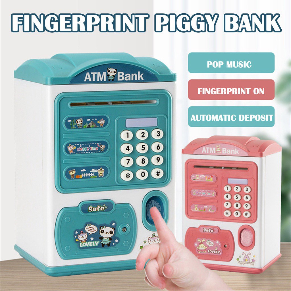 Hộp Đựng Tiền Tiết Kiệm ATM Có Mật Khẩu Vân Tay Điện Tử An Toàn Cho Bé