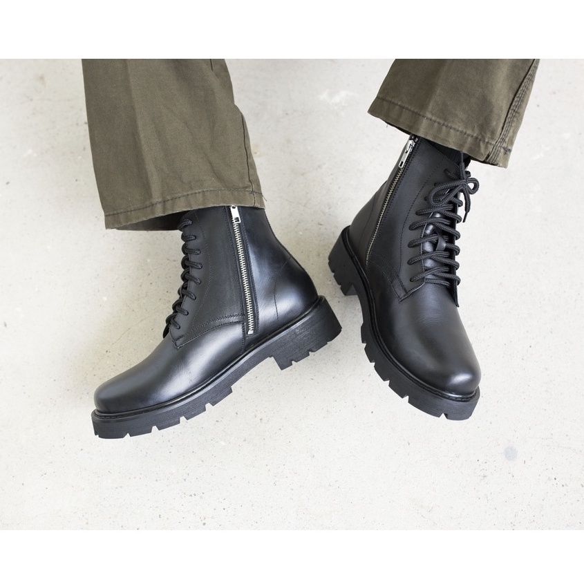Giày Combat boots JOG04 - da bò nguyên tấm , đế tăng chiều cao 4,5cm