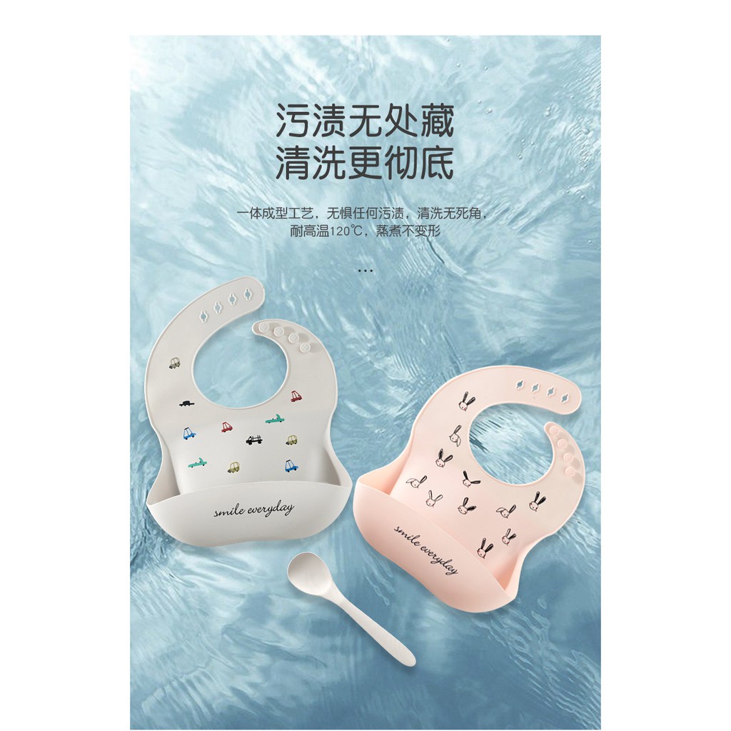 Yếm ăn bằng silicone chống thấm nước dành cho trẻ nhỏ