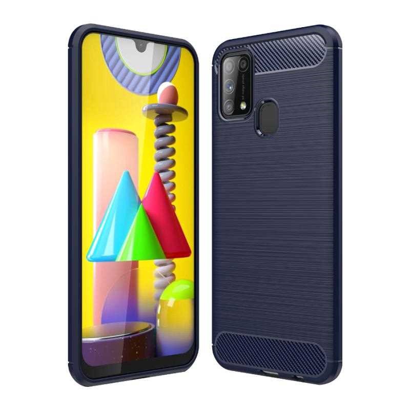 Ốp lưng Samsung Galaxy M31 Giáp chống sốc Sợi Carbon Silicon TPU mềm Vỏ Samsung M31 M21 M11 GalaxyM3