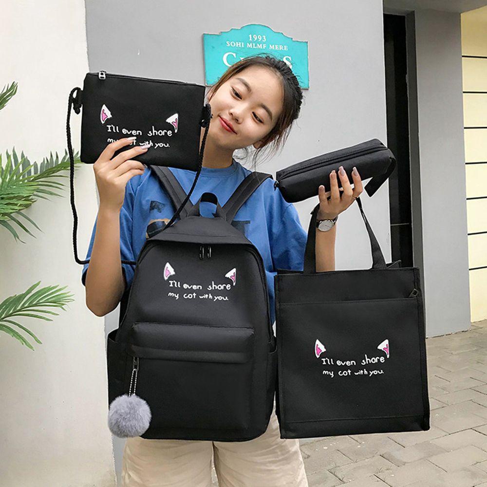 Bộ Ba Lô + Túi Đeo Vai + Ví Cầm Tay Chất Liệu Vải