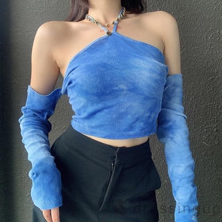 Áo Croptop Nữ Tay Dài Buộc Dây Thời Trang