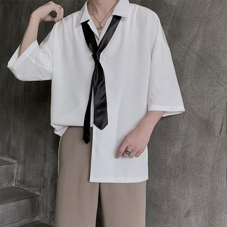 Áo Sơ Mi Trơn Cổ Vest Unisex 4 Màu- Style Hàn Quốc Asm12