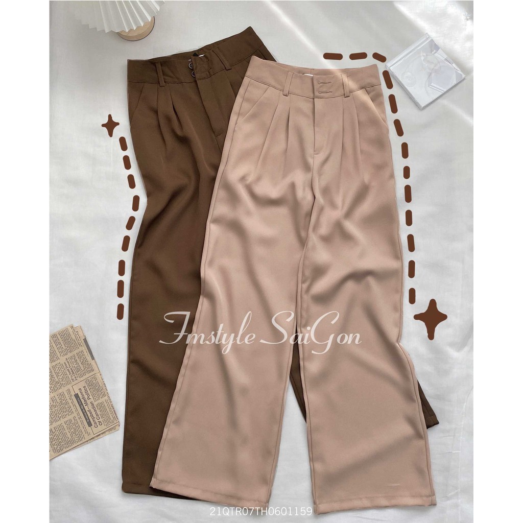 Quần tây ống rộng chít ly 09148 ulzzang thời trang nữ Fmstyle Saigon 21QTR07TH0601
