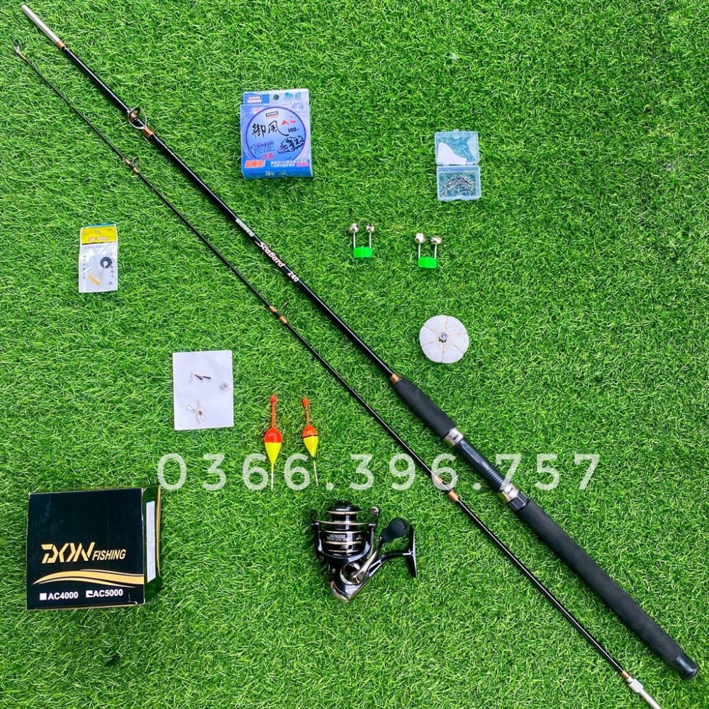 Bộ cần câu hai khúc Shimano V2 tặng kèm máy kim loại và phụ kiện câu cá như hình giá rẻ