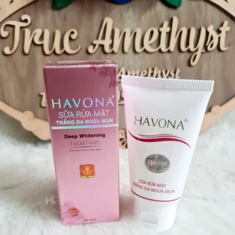 SỮA RỬA MẶT TRẮNG DA NGỪA MỤN HAVONA 50ML
