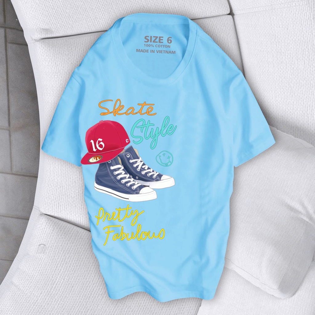 Áo thun cotton 99  loai 1 in xe scooter đôi giày siêu cute cho bé 10-60kg