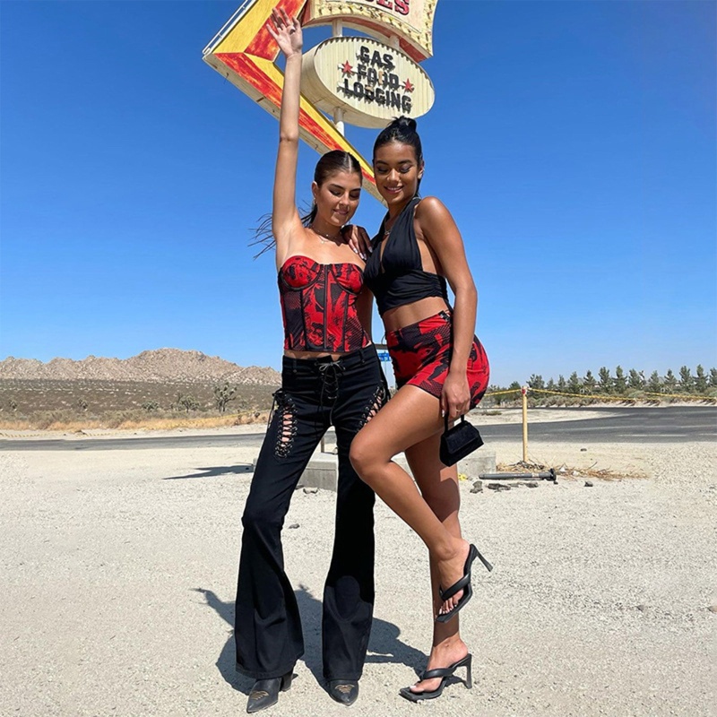 Brroa Áo Ống Lửng Không Dây Gợi Cảm Cho Nữ Họa Tiết Chân Dung Trừu Tượng Bandeau