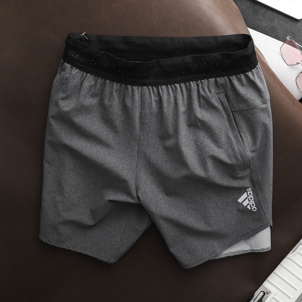 Quần Short Chạy Bộ, Quần Gym Nam chất vải xi mè siêu nhẹ, đàn hồi, thoải mái vận động 9719