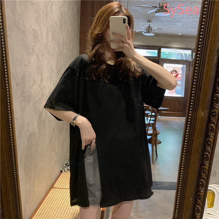 Áo Thun Tay Ngắn Dáng Rộng Thiết Kế Xẻ Quyến Rũ