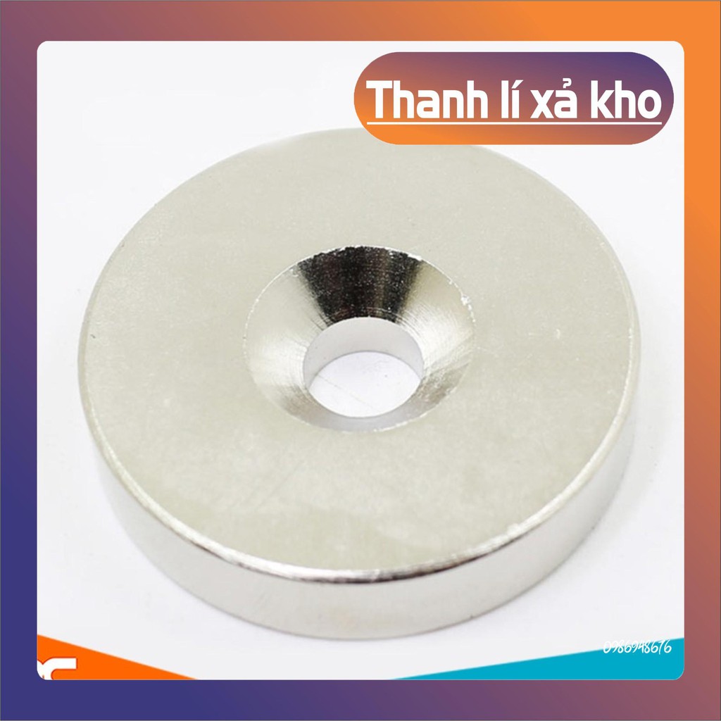 Nam Châm Đất Hiếm Tròn 15x3mm Có Lỗ 4mm Siêu Từ Tính