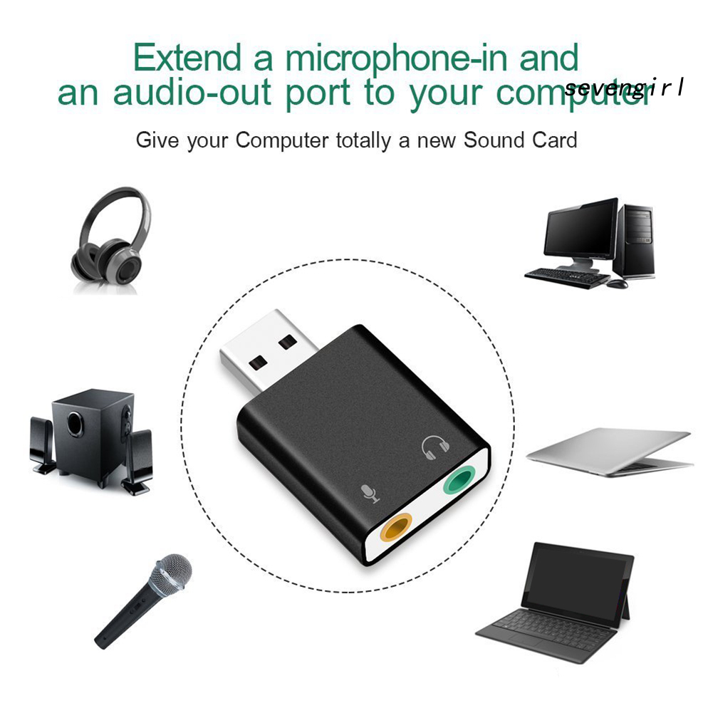 Card Âm Thanh Sev-Alloy Usb7.1 Với Jack 3.5mm Cho Pc Notebook | BigBuy360 - bigbuy360.vn