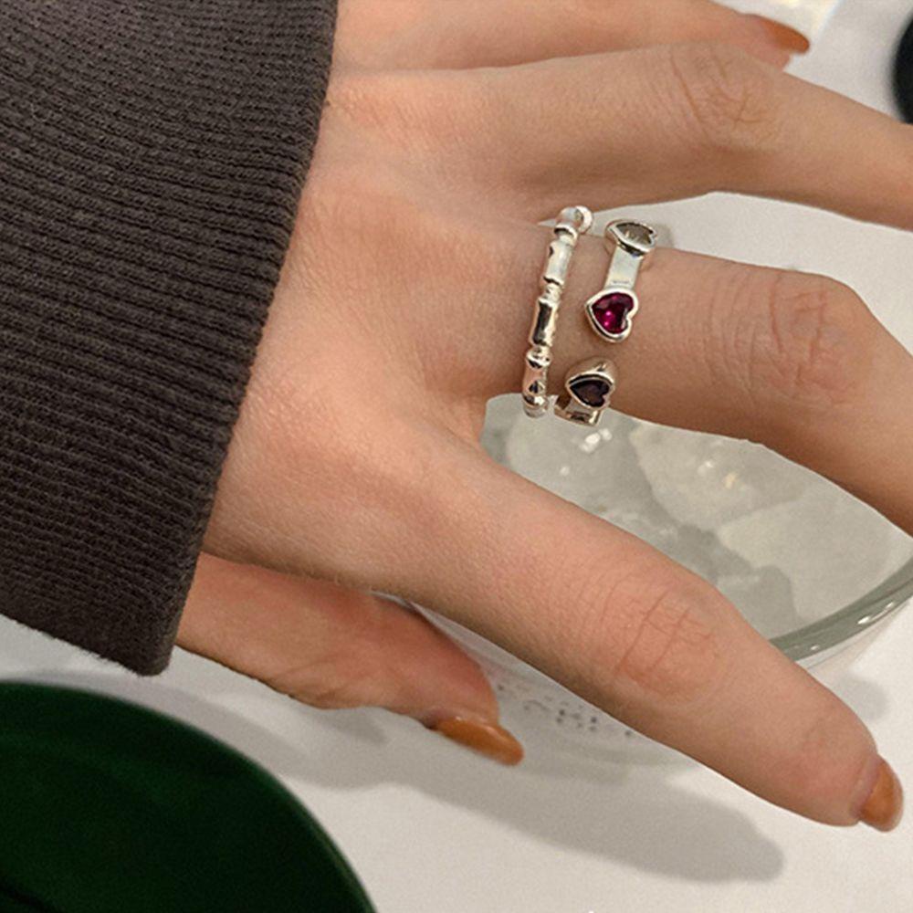 JARRED Nhẫn Mạ Bạc Thái Hình Trái Tim Đơn Giản Độc Đáo