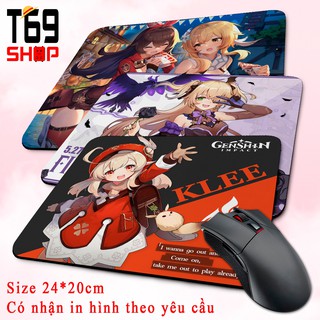 [Có nhiều mẫu] Lót chuột game Genshin Impact - Size 24x20cm