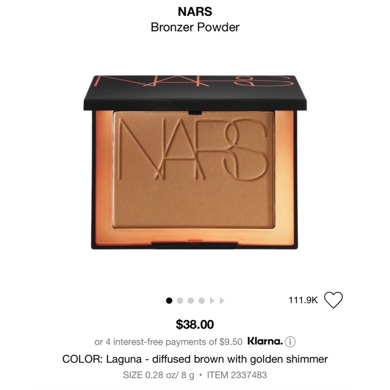 Phấn tạo khối mini NARS BRONZER - MÀU LAGUNA (1.2g)