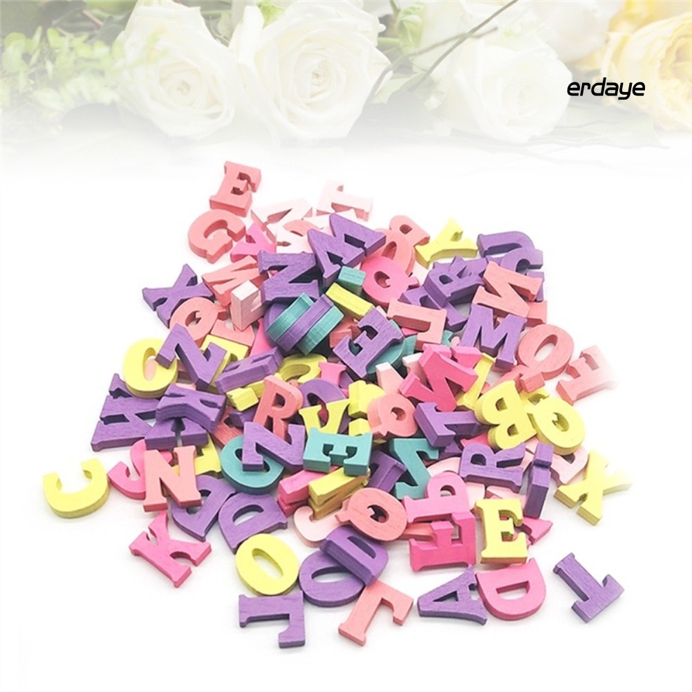 Set 100 Miếng Gỗ Hình Chữ Cái Tiếng Anh Mini Dùng Để Trang Trí