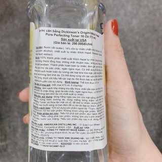 Nước Hoa Hồng Dickinson's Enhanced Witch Hazel Hydrating Toner 473ml