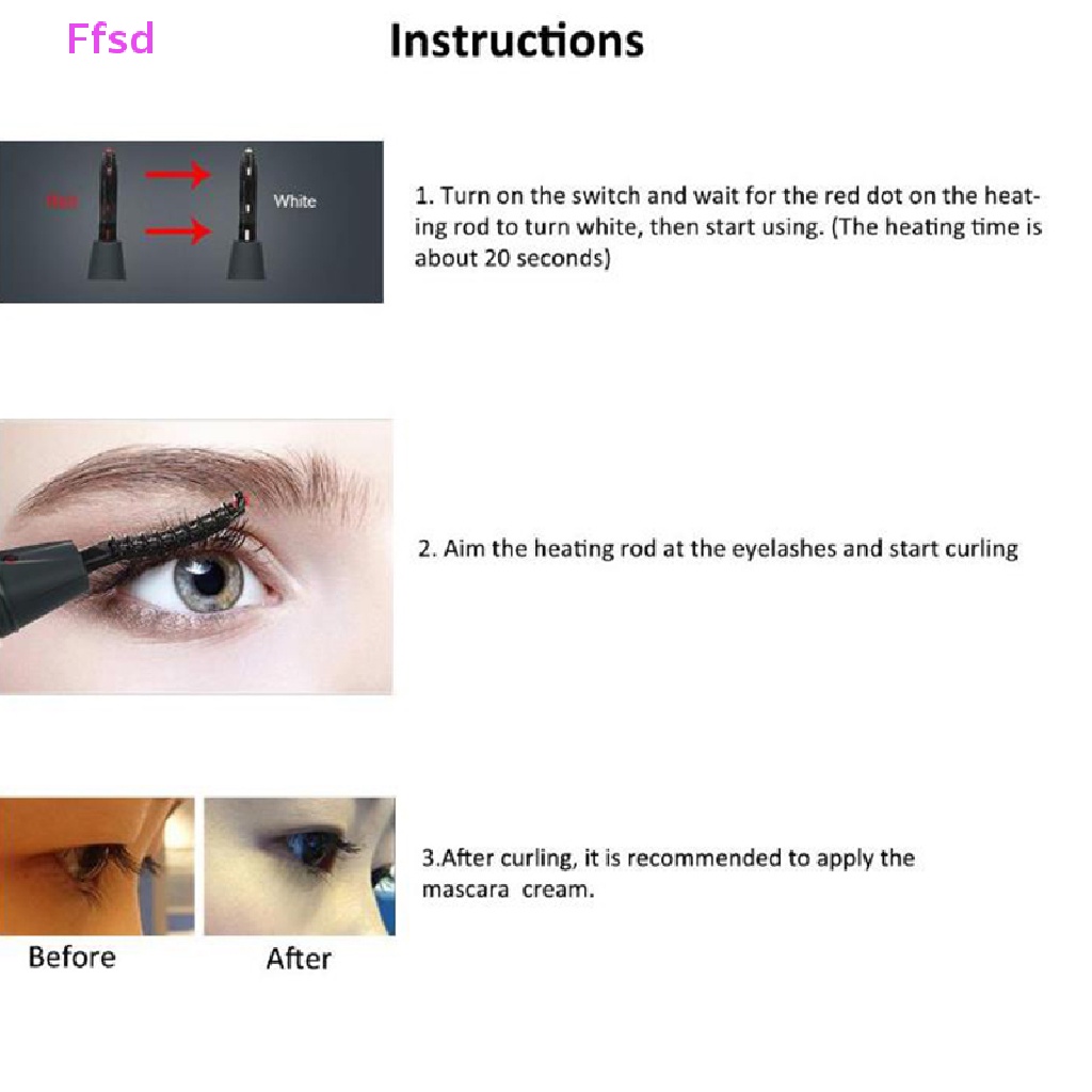 {Ffsd} Máy Uốn Cong Lông Mi Bằng Điện Cổng USB Có Thể Sạc Lại