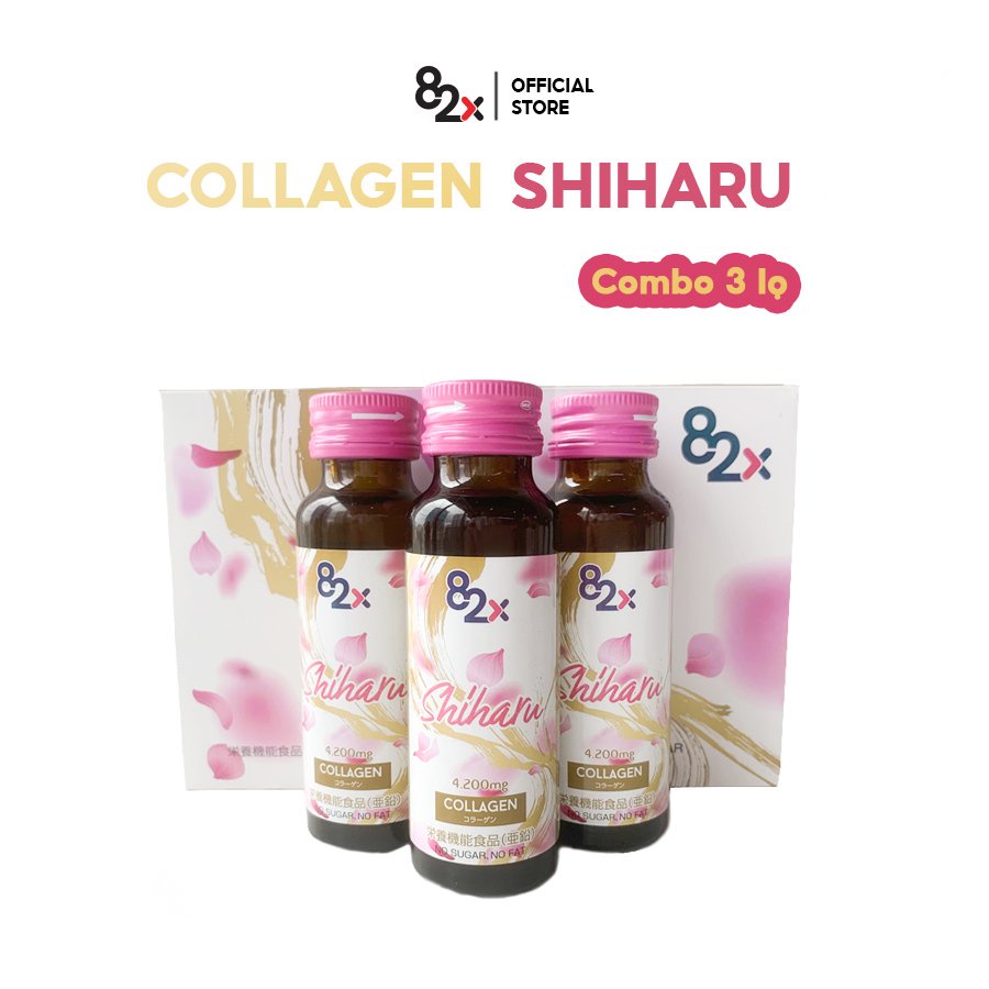 82X Combo 3 chai Nước uống COLLAGEN SHIHARU làm đẹp da , cấp ẩm đến từ Nhật Bản 50ml/lọ.