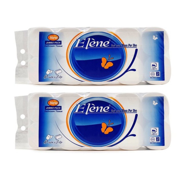 Giấy Vệ Sinh Elene Xanh [𝐅𝐑𝐄𝐄𝐒𝐇𝐈𝐏] 3 Lớp Không Lõi siêu đẹp Bịch 10 Cuộn