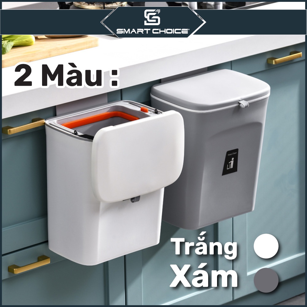 Thùng Rác Treo Tủ Bếp SMARTCHOICE 9L Thông Minh Kèm Ruột Tách Rời Có Quai Xách