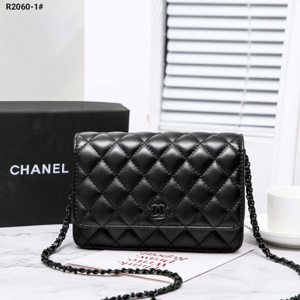 Chanel Ví Da Cừu Phối Dây Xích Thời Trang Sang Trọng R2060-1