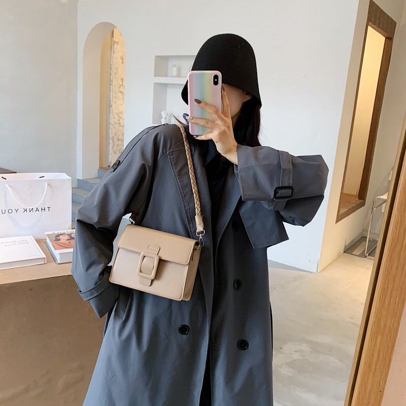 Túi đeo vai Hiroko dáng hộp phong cách hàn quốc trẻ trung khóa vuông size 20