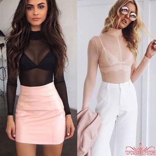 Áo Nữ Tay Dài Vải Lưới Thời Trang Quyến Rũ