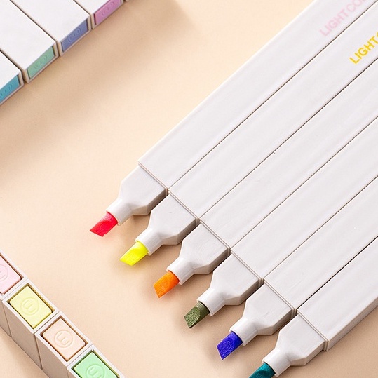 Bút Đánh Dấu Hai Đầu Mềm Nhiều Màu Sắc Bắt Sáng Cho Học Sinh / Văn Phòng