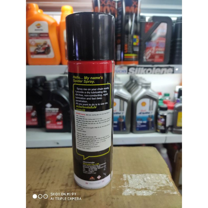 Chai xịt sên, bôi trơn, dưỡng sên SPIDER SPRAY 600ml