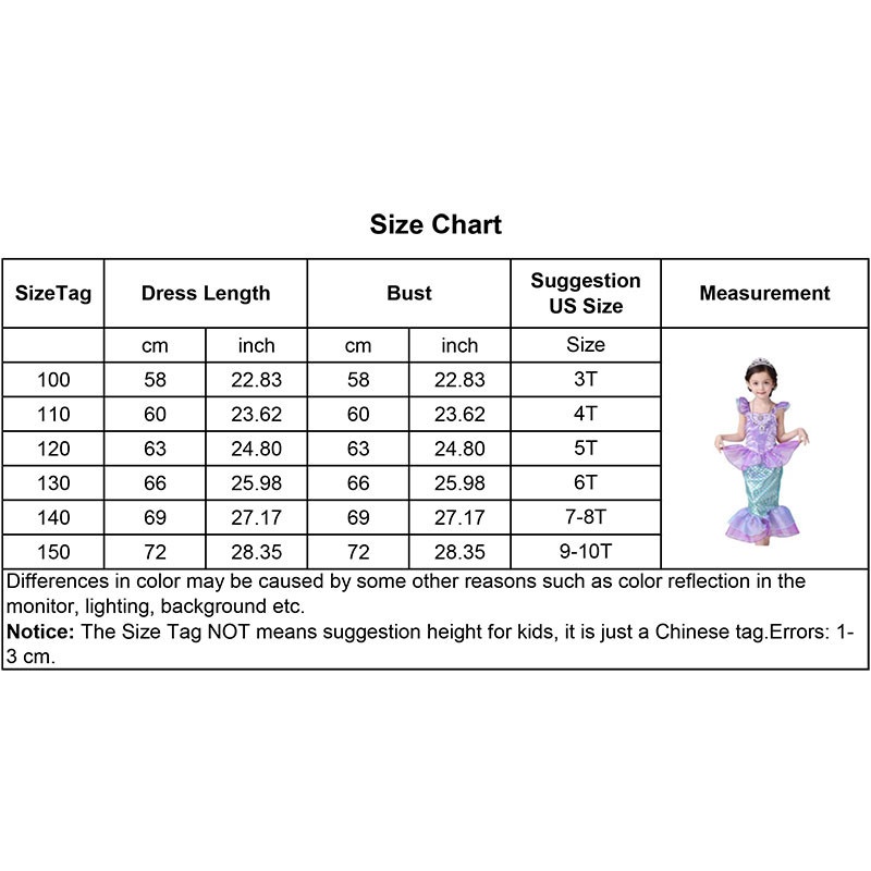 Đầm Hóa Trang Nàng Tiên Cá Xinh Xắn Cho Bé Gái