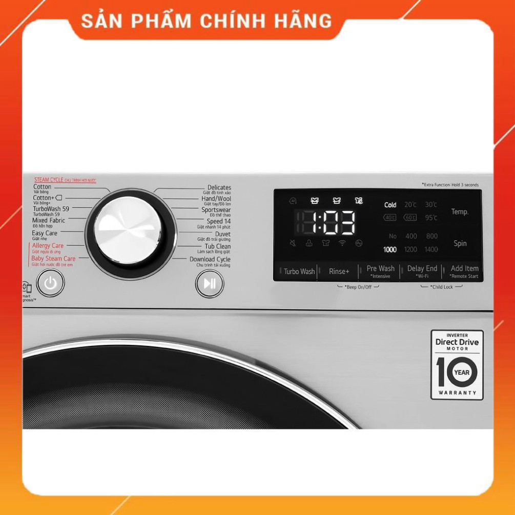 [ VẬN CHUYỂN MIỄN PHÍ NỘI THÀNH HÀ NỘI ] Máy giặt LG Inverter 9 kg FV1409S2V, hàng chính hãng - BH 24 tháng